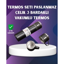 Herşeytrend Paslanmaz Termos ve Ikili Bardak Seti | 6-12 Saat Sıcak/soğuk Tutma