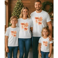 Aselinda Yeni Yıl Christmas Temalı Baskılı Aile Kombin Tişört (Kombin Yapmak Için Ürün Ekleyiniz)