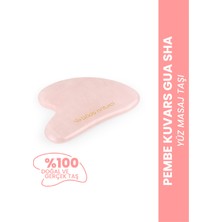 Normadia Pembe Kuvars Gua Sha Yüz Masaj Taşı, Doğal ve Gerçek Güzellik Aracı