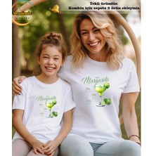 Aselinda Margarita Limon Baskılı T-Shirt Anne-Kız Kombin Tişört (Kombin Yapmak Için 2 Ürün Ekleyiniz)