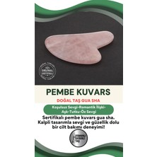 Normadia Pembe Kuvars Doğal Taş Kalpli Gua Sha Masaj Taşı, 1. Sınıf Sertifikalı