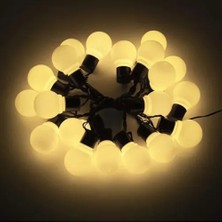 Lowell Home 5 Metre 28 LED Mini Top Işık Sarı Fişli Siyah Kablo