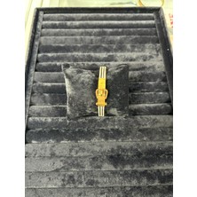 Stainless Steel Kemer Tokası Detaylı Çoklu Şerit Gold Çelik Bileklik