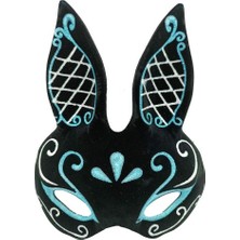 Lowell Home Siyah Mavi Beyaz Simli Tavşan Maskesi