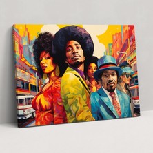 Popcas  Harlem Pop Art Kanvas Tablo - Canlı Renkli Pop Sanat Harlem Duvar Sanatı