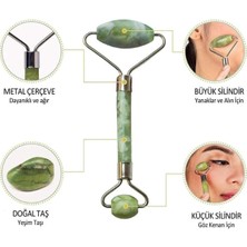 Normadia Çift Taraflı Süngerli Jade Roller, Kırılmaz, Cilt Yüz Masaj Aleti