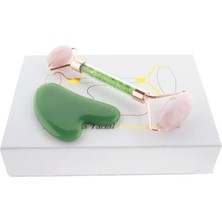 Normadia Pembe Kuvars Face Roler ve Aventurin Gua Sha Yüz Masaj Seti