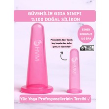 Normadia Silikon Yüz Masaj Kupası Çiftli, Vakumlu Facial Cupping Seti, Pembe