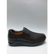 Retto Hakiki Deri Ortopedik Hafif Faylon Taban Kahverengi Bağcıksız Günlük Erkek Yürüyüş Ayakkabısı C-856540128RTTO