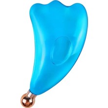 Normadia Mavi Renkli Face Yoga Ice Roller ile Yüz Masajı ve Gua Sha Aparatı