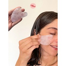 Normadia Doğal Pembe Kuvars Gua Sha Yüz Masaj Taşı, Cilt Canlandırıcı ve Rahatlatıcı