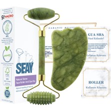 Normadia Yeşim Tırtıklı Face Roller ve Gua Sha Yüz Masaj Aleti Seti