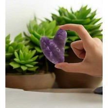 Normadia Ametist Doğal Taş Kalpli Gua Sha Masaj Taşı, Sinir Sistemini Destekler