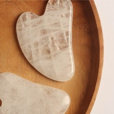 Normadia Kristal Kuvars Gua Sha Masaj Aleti, Doğal Taşlı Cilt Bakımı Aracı