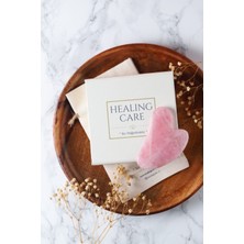 Normadia Pembe Kuvars Gua Sha Kalp Şekli Masaj Taşı ve Saklama Kılıfı