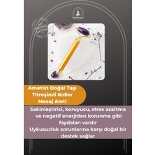 Normadia Doğal Ametist Taşı Titreşimli Masaj Aleti, 15X6 Cm, Şifa ve Enerji