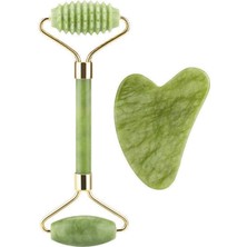 Normadia Yeşim Face Roller ve Gua Sha Seti, Cilt Sıkılaştırıcı ve Rahatlatıcı