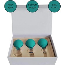 Normadia Yeşil Silikon Vakumlu Yüz Masaj Kupası 3'lü Set