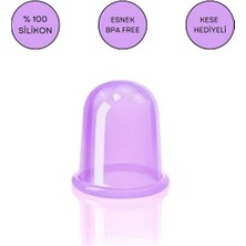 Normadia Mor Silikon Yüz ve Boyun Masaj Kupası, Vakumlu, Orta Boy