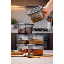 Celsen Home 6 Adet Antrasit Etiketli Baharatlık Takımı - 550 ml - 6'lı Kare 0.55 Lt Etiket Hediyeli