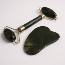 Normadia Yeşim Taşı Yüz Masaj Seti, Jade Roller ve Gua Sha ile Bakım