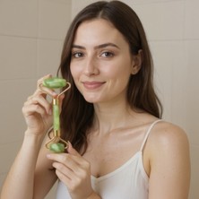 Normadia Yeşim Taşı Yüz Masaj Aleti - Kırışıklık ve Göz Altı Şişkinliği Giderici