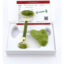 Normadia Sertifikalı 1. Sınıf Yeşim Roller ve Kalpli Gua Sha Masaj Seti