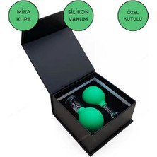 Normadia Çiftli Yeşil Silikon Yüz Masaj Kupası Seti, Vakumlu ve Rahat Kullanım