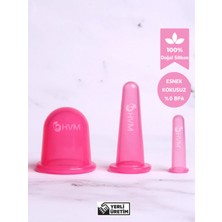 Normadia 3'lü Pembe Vakumlu Silikon Masaj Kupası Seti, Cilt Güçlendirici