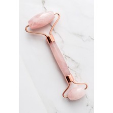 Normadia Pembe Kuvars Face Roller — Güzel ve Parlak Cilt Için Masaj Aleti