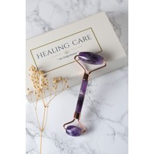 Normadia Ametist Taşı Yüz Masaj Aleti, Çift Taraflı, Özel Kutulu ve Keseli