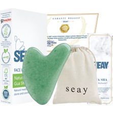 Normadia Doğal Aventurin Taşı Kalp Gua Sha Yüz Masaj Aleti, Sertifikalı