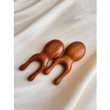 Normadia Ahşap Çift Başlı Masaj Aleti, Boyun, Omuz, Yüz ve Tüm Vücut Için