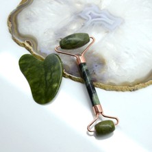 Normadia Doğal Yeşim Taşı Gua Sha ve Yüz Masaj Rolleri Seti