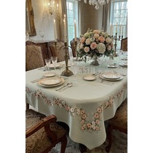 Çt Çeyizci Tekstil Masa Örtüsü, Dijital Baskılı Kanaviçe Tek Masa Örtüsü, Desenli Leke Tutmaz 160X220CM Masa Örtüsü