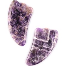 Normadia Ametist Doğal Taş Gua Sha Yüz Masaj Taşı Kaz Ayağı – 2 Adet