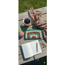 Esu Accessory Retro Bohem El Örgüsü Granny Square Portföy Çanta ve Çok Amaçlı Organizer