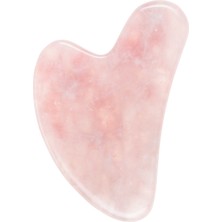 Normadia Pembe Kuvars Kalp Gua Sha Yüz Masaj Taşı, Doğal Cilt Bakımı Aracı