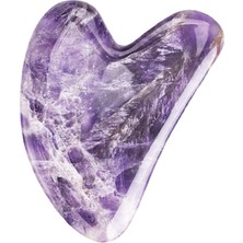 Normadia Ametist Kalp Gua Sha Yüz Masaj Taşı, Doğal ve Göz Alıcı Güzellik