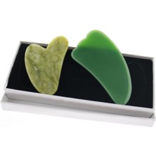 Normadia Yeşim Kalp ve Aventurin Melek Kanadı Guasha Seti, Şifa ve Enerji Artırıcı