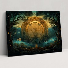 Popcas  Burçlar Mistik Orman Kanvas Tablo - Burçlar Doğal Tonlar Kanvas