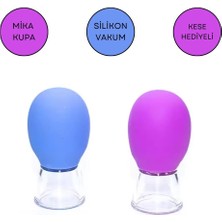 Normadia Mini Silikon Vakumlu Yüz Masaj Kupası 2'li Set Mavi-Mor