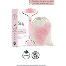 Normadia Pembe Kuvars ve Kalp Şekilli Gua Sha Yüz Masaj Aleti Seti