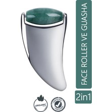 Normadia Aventurin Taşlı 2'li Face Roller ve Guasha Çift Fonksiyonlu Masaj Aleti