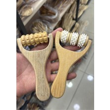 Normadia Doğal Ahşap Masaj Aleti, Roller ile Selülit Karşıtı, El Yapımı Vücut Masajı