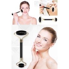 Normadia Siyah Kuvars Face Roller ve Masaj Aleti, Doğal Taş, Rahatlatıcı Bakım