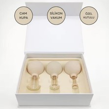 Normadia Silikon Vakumlu Cam Yüz Masaj Kupası 3'lü Set Bej Renk
