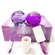 Normadia Buz Küresi Masaj Topu Çift Seti, Cam, Saklama Kutusu ile