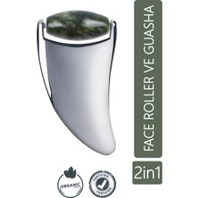 Normadia Yeşim Taşlı 2'li Face Roller ve Guasha Masaj Aleti, Cilt Bakım Seti