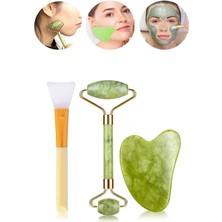 Normadia Ikili Yeşim Taşı Cilt Bakım Seti, Masaj ve Maske Sürme Aparatı